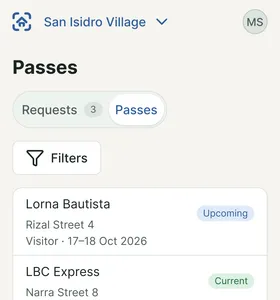 The Boards app showing the community's passes.
